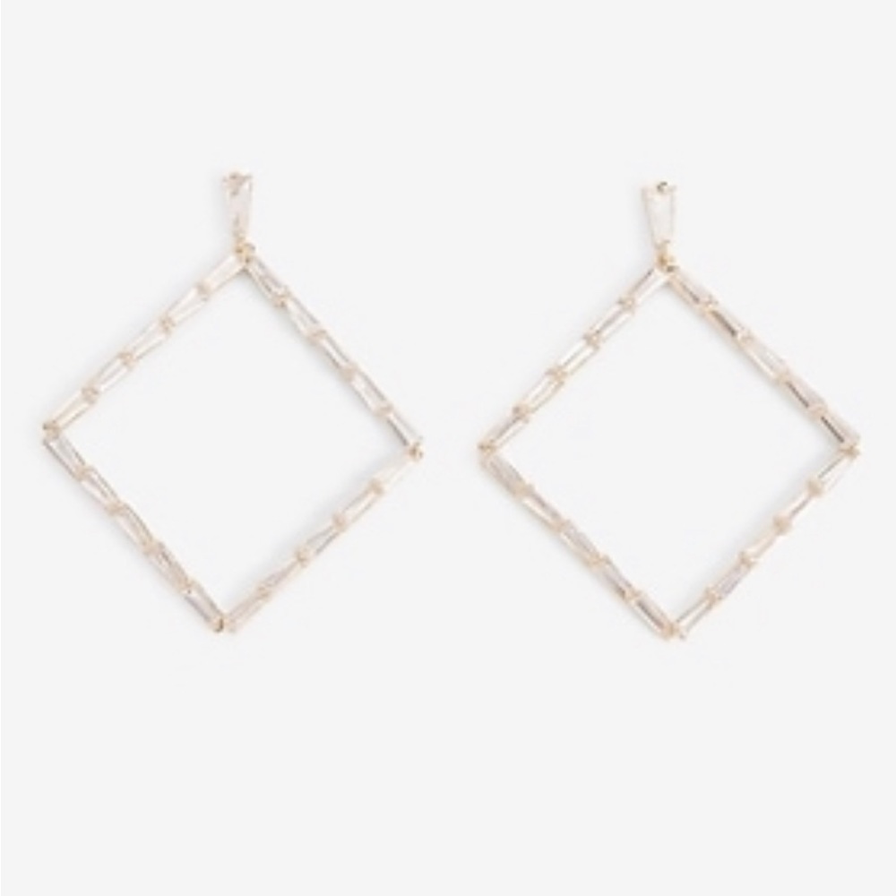 Express earrings diamond and gold colored